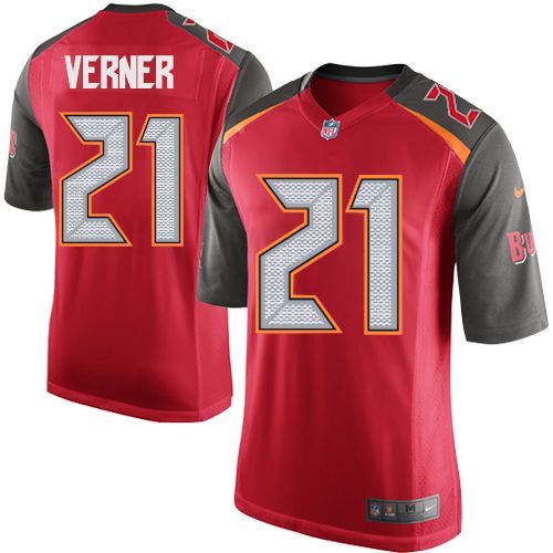 Men's Game Alterraun Verner Nike Jersey Red Home - #21 NFL Tampa Bay Buccaneers